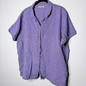 Flax Casual Button Down Shirt in Lavender